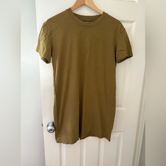 Madewell t-shirt dress Tina olive green size small cotton short sleeve - Picture 3 of 11